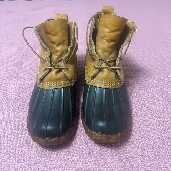 Vintage LL Bean Maine Hunting Shoe Unlined Brown Leather men’s 8 - Picture 2 of 9